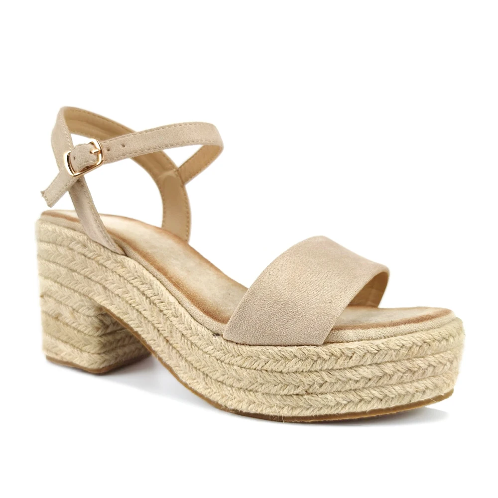 Fashion Trendy lady high heel Thick sole Best Soft Shoes Leisure casal  outdoor Jute wedge sandals for women