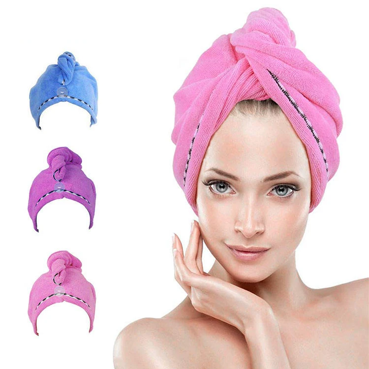 Custom Micro Fiber Hair Turban Towel Fast Quick Drying Dryer Towel Bath Microfiber Magic Hair Wrap Towel