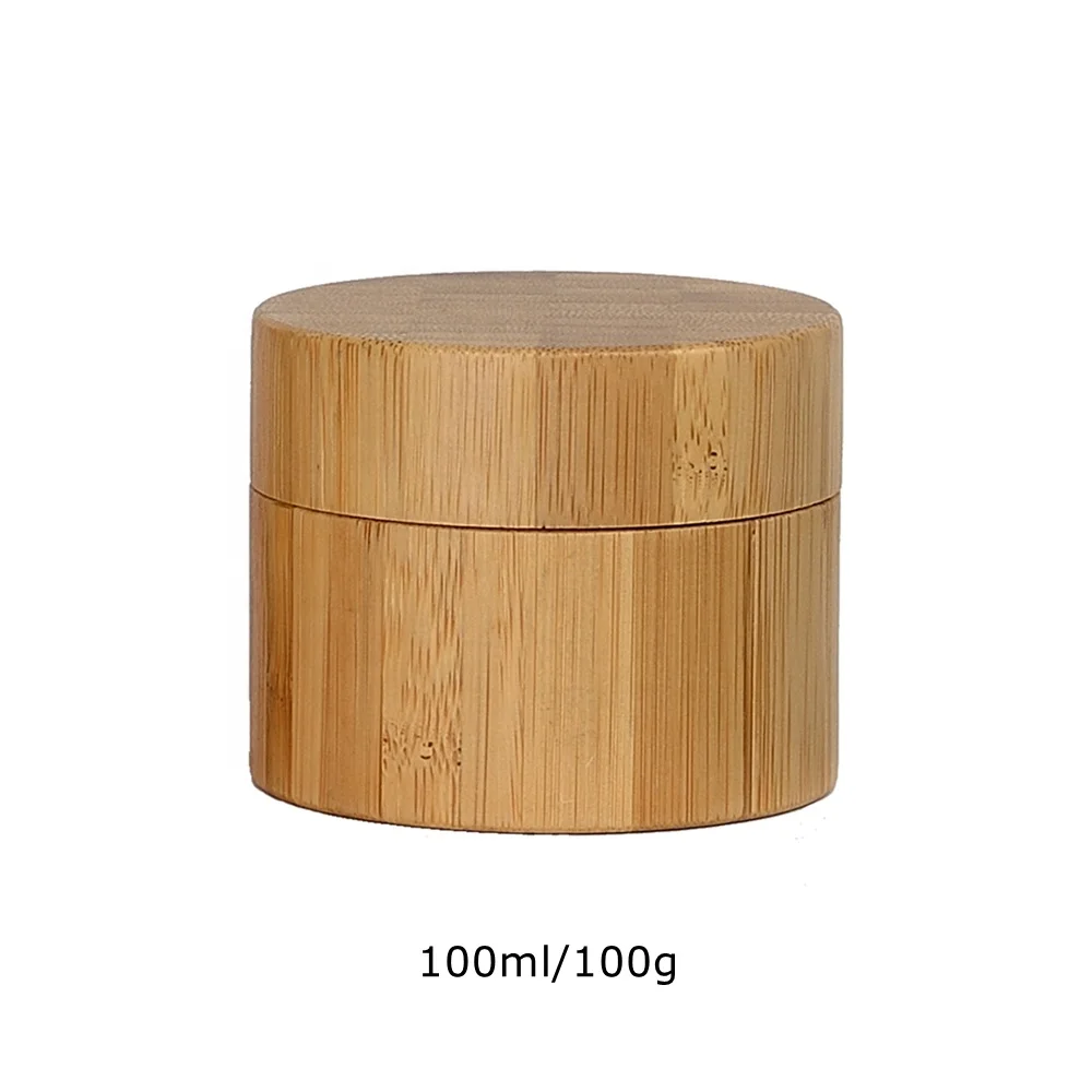 organic wooden container 100 ml empty face cream jar 100 g bamboo cosmetic jar cosmetics packaging