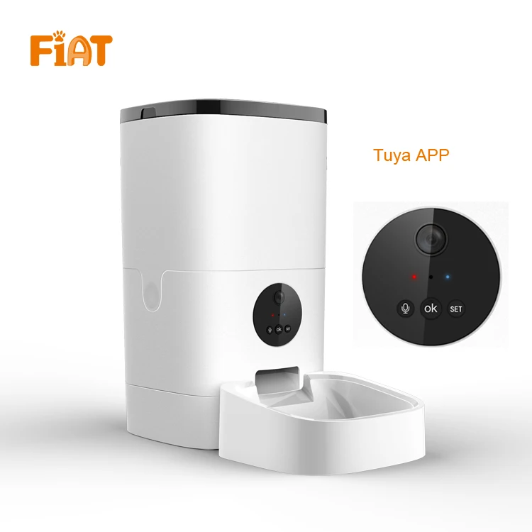 Smart Pet Dog and Cat Feeder,6-Meal Auto Pet Feeder with Timer Programmable,HD Camera and Video Recording,WiFi Enabled App