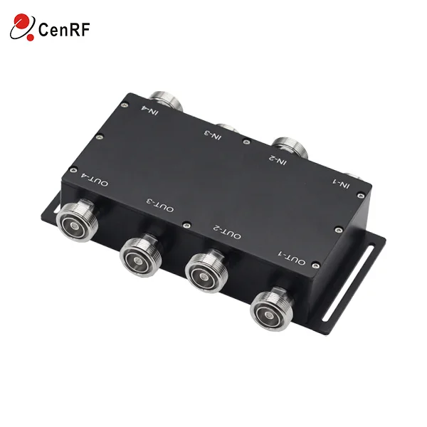 698-3800MHz 4G 5G N/4.3-10/DIN Connector 200W 4 in 4 out Triplexer Hybrid Combiner 4x4 Low PIM Hybrid Coupler