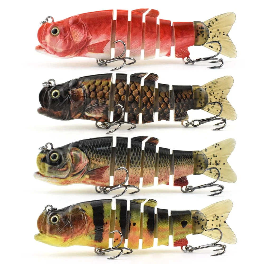 NEW design 3 dimension high quality Six segmented Trout bait slow sink Artificial hard bait fishing lure