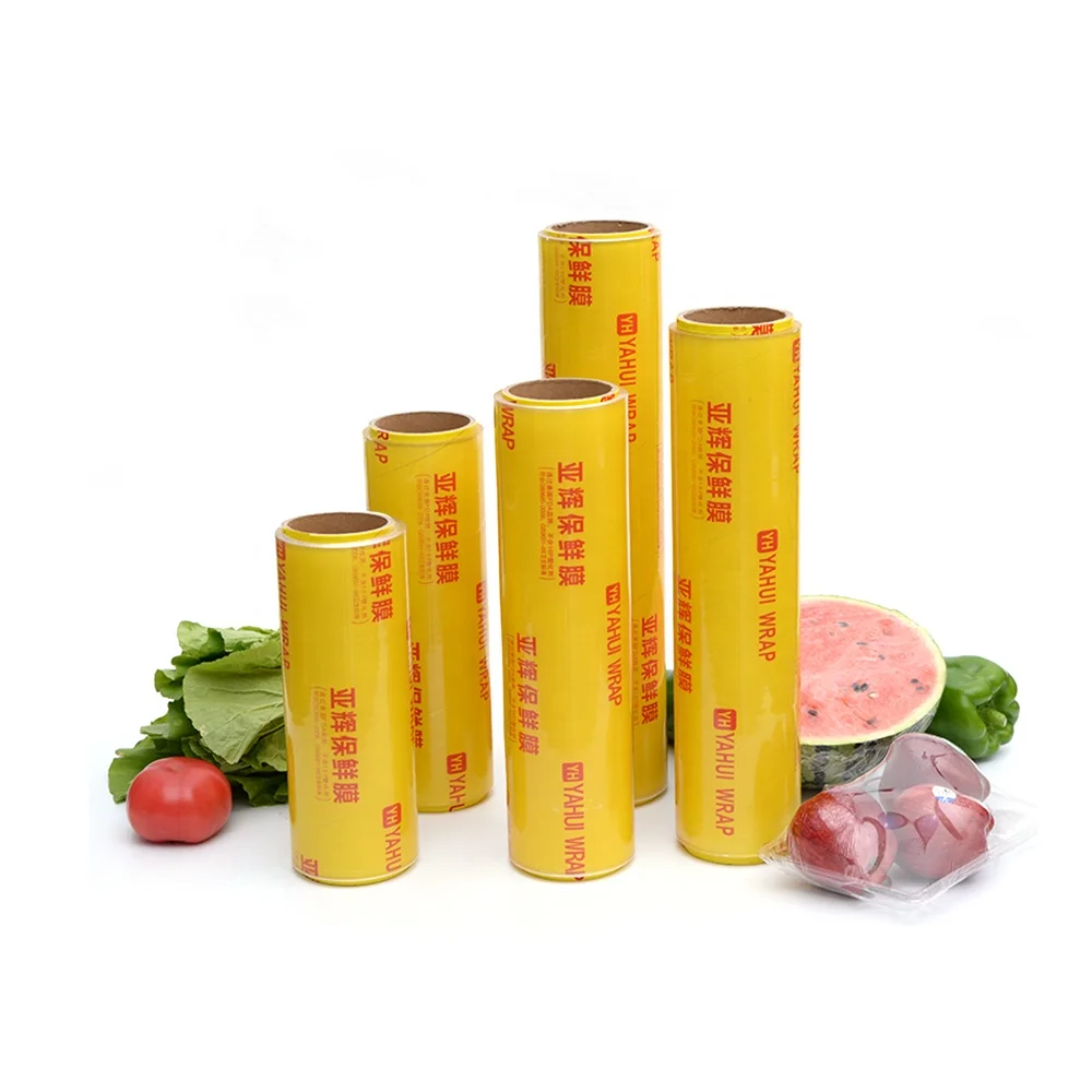 Stretch Transparent 10 - 15 Micron Pvc Cling Film For Food Packaging Jumbo Roll Film
