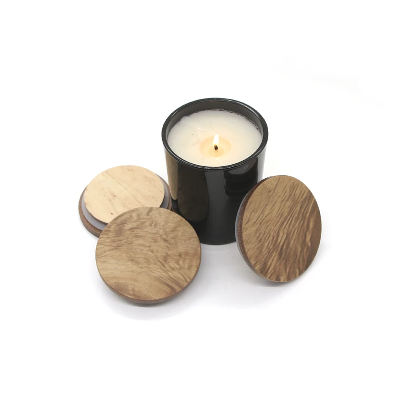 Mescente the natural wooden cement candle jar lid