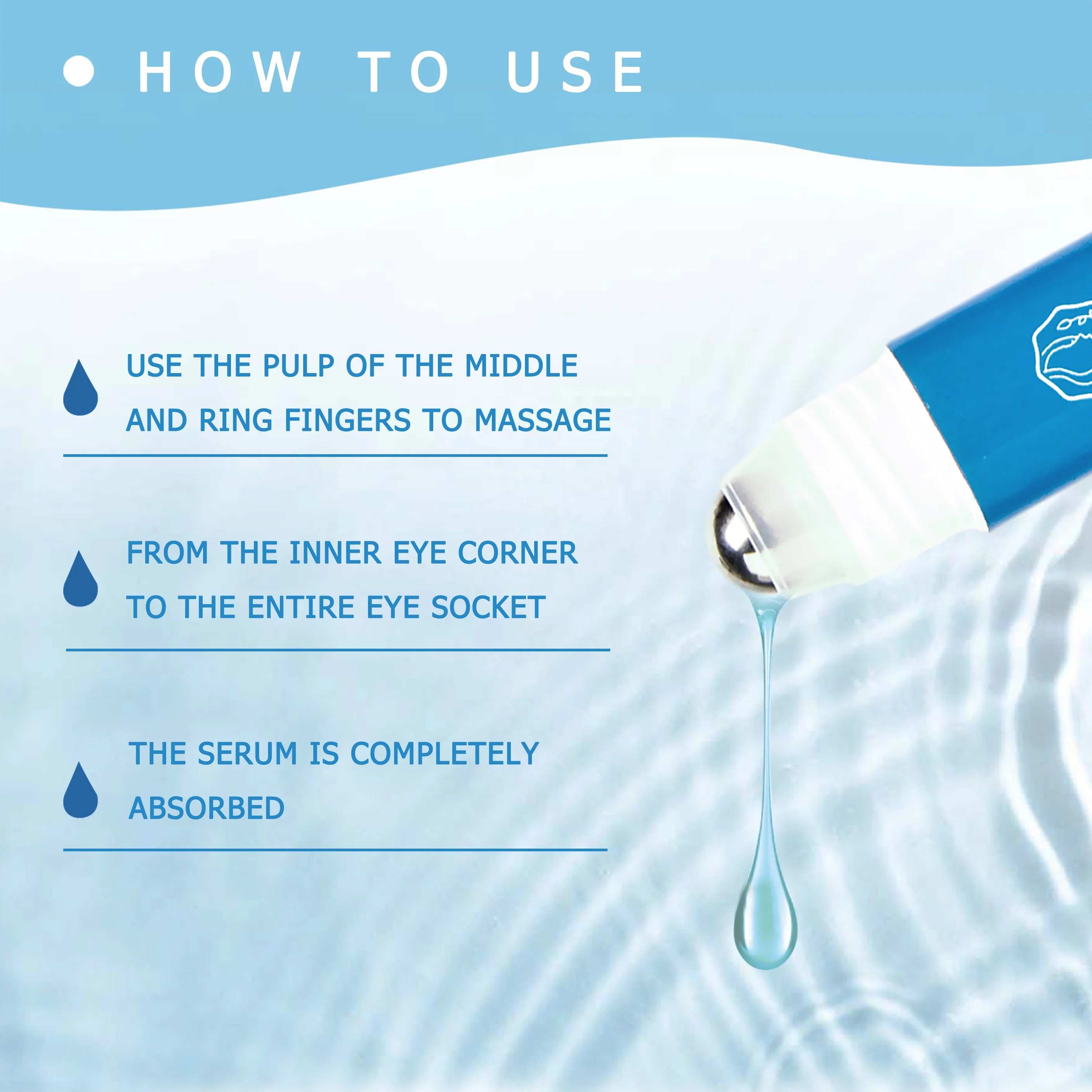 Dark Circle Brightening Eye Serum De-Puffing Eye Roller Massage Serum Under Eye Roller Cream