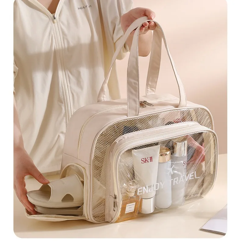 Clear Cosmetic Makeup Bag Toiletry Bag Large Waterproof Transparent Clear Travel Bag for Toiletries