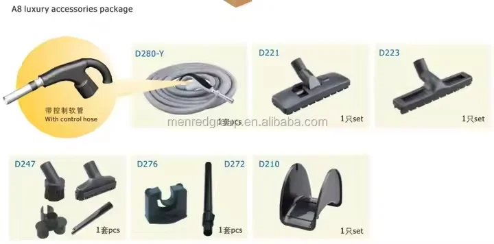 A8 Vacuum Cleaner Spare Parts for Central Vacuum Cleaner Accessories