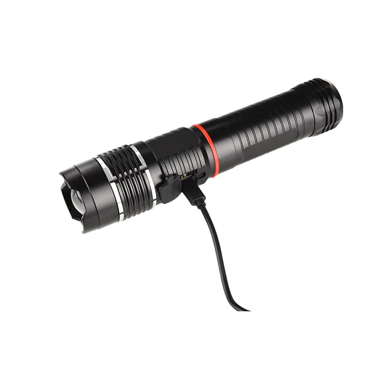 Hot Sales 2200mAh Power Banck Function USB Rechargeable Zoomable Window COB Flashlight with Magnet