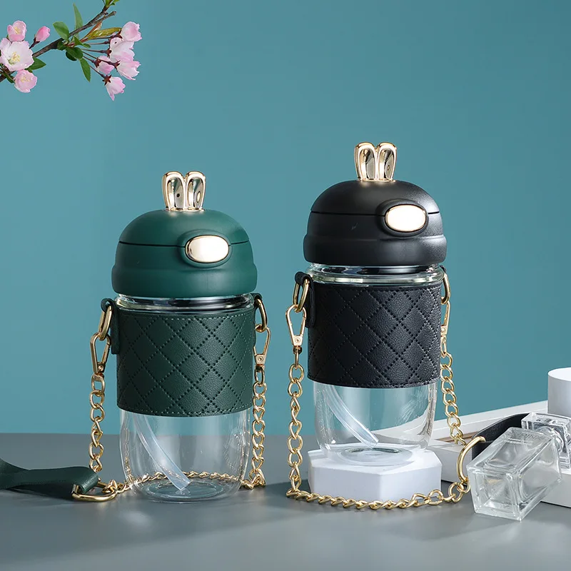 Eco Friendly Bpa Free Glass Water Bottles Thermos Drinking Bottle Sleeve Screw Thermos Flask Kids Cup