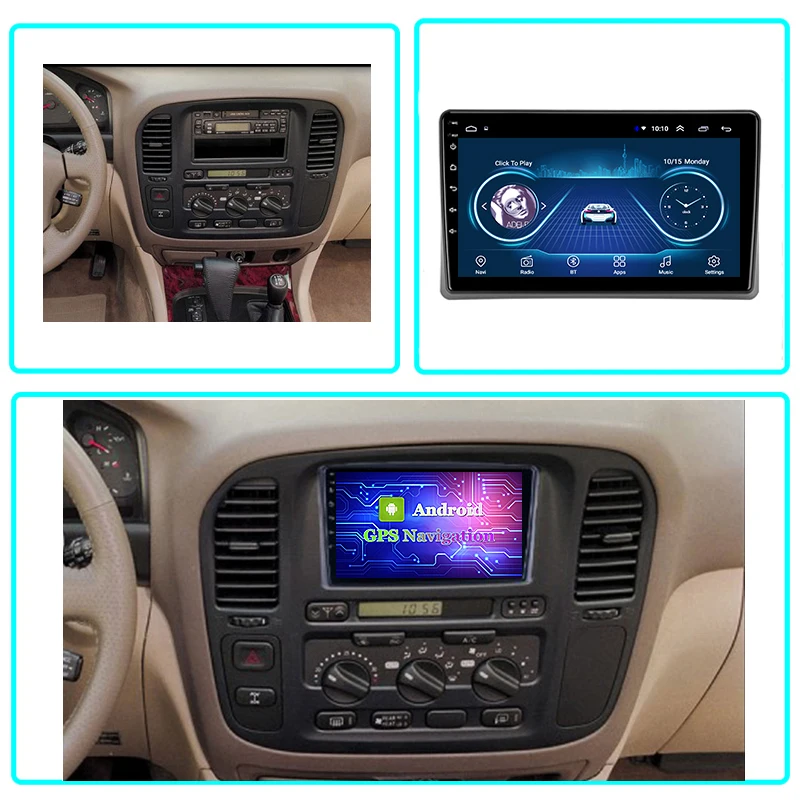 Tonew Android 10 Полный сенсорный экран автомобиля для Toyota Land Cruiser J100 100 1998 - 2007 android японский автомобильный радиоприемник dvd