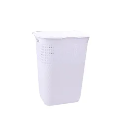 High Quality Multi-Purpose Grey White Color Modern Homes Plastic Laundry Basket With Lid