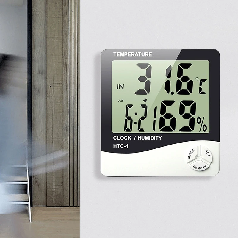 Digital Max Min Hygrometer Display HTC-1 Desk Weather Station Indoor Room Thermometer