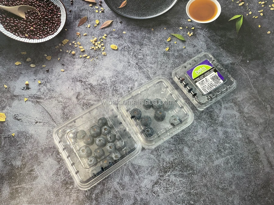 4.4oz 125g High-quality Recyclable Fruit Clamshell Packaging Blackberry Blueberry Punnet