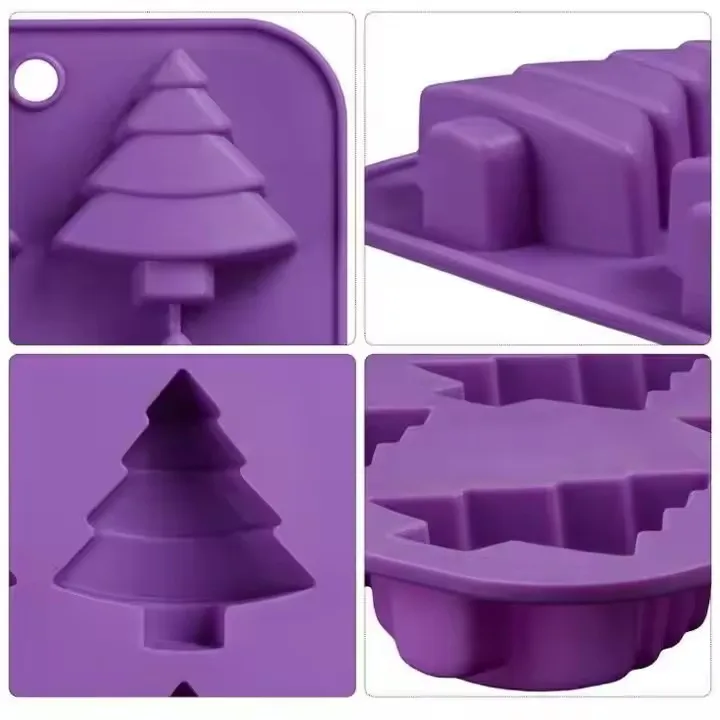 Chocolate Molding machine The Christmas tree Shaped Silicone Chocolate Mold moldes de policarbonato para cake mold