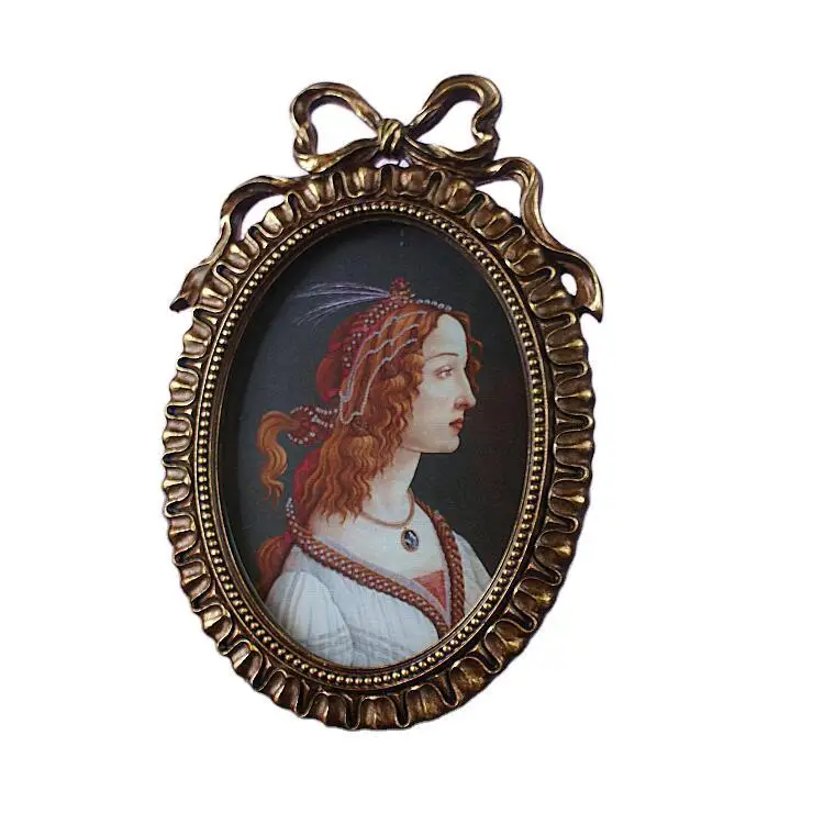 Bow vintage picture frame Picture frame European relief European do old gold resin frame home table hanging wall two