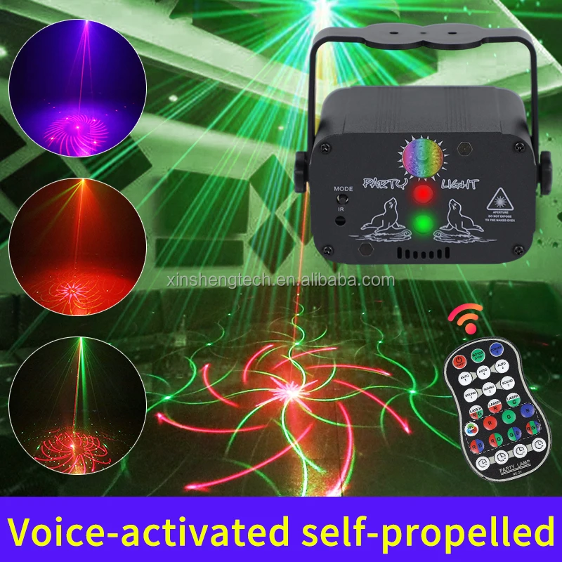 3 Eyes 60in1 LED Recharge Sound Activated Laser Light RGB Flash Strobe with Remote Disco Stage Party Lights