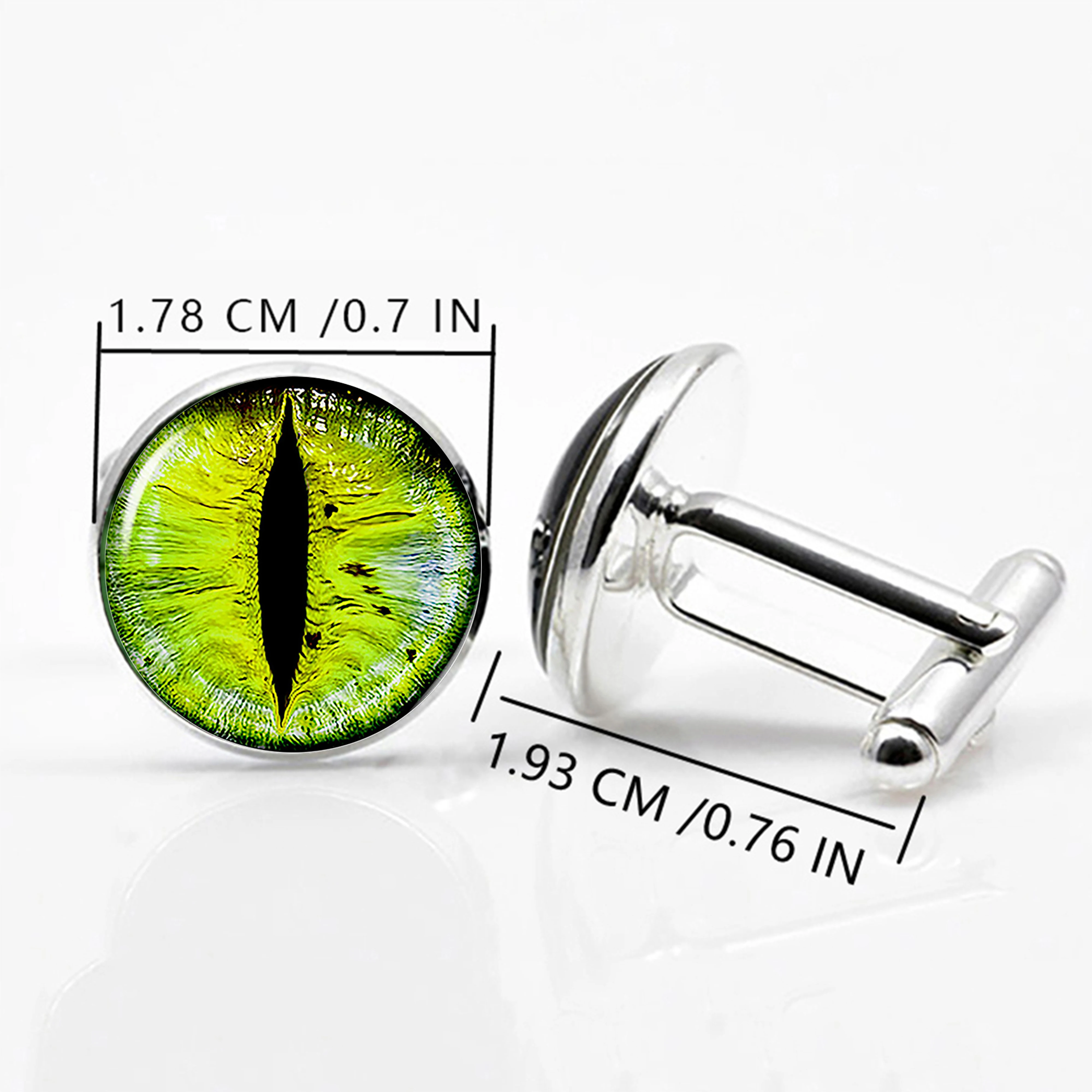 Luminous Devils Eye Cuff Links Gift Custom Wholesale Exquisite Colored Dragon Eye Silver Metal Cufflinks for Men