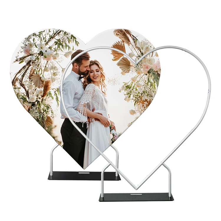 Wholesale New Designer Wedding Heart Shape Arch Backdrop Portable Pillow Case Backdrop Heart Stand Backdrop