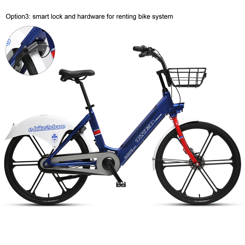 TXED 26 Inch Hidden Motor Electric Bike with Integrated Wheel Share Ebike
