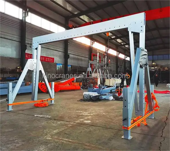 Stationary 2 ton 5 ton Lifting Portable Aluminum Gantry Crane For Uneven Ground