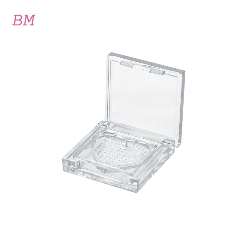 Single clear makeup empty transparent heart blush blusher container heart shaped pan mmini compact powder case