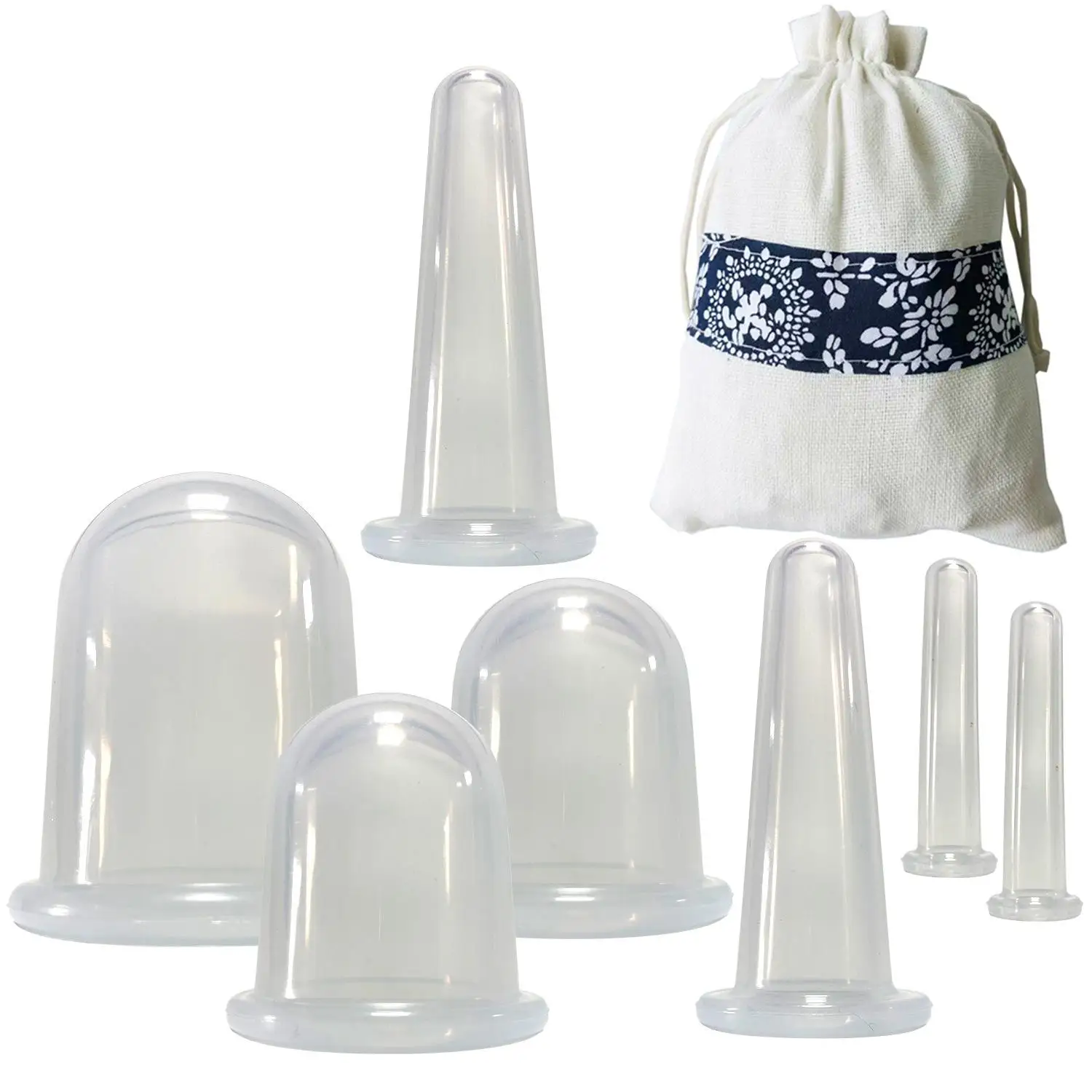 Cupping Therapy Sets 7Pcs Silicone Anti Cellulite Cup Vacuum Suction Massage Cups Facial Cupping Sets Body and Face Massager