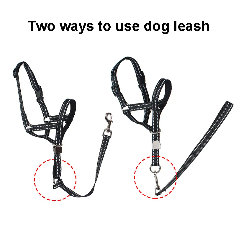 Anti Bite Barking Chewing Sleeve Pet Dog Muzzle Collar Mouth Harness Sleeve Training Leash Strap Adjustable Dog Head Halter