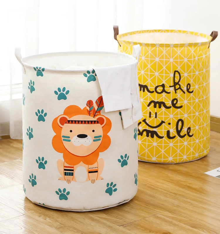 Custom Printed Folding Clothing Storage Bag Collapsible Large Capacity Fabric Foldable Laundry Basket For Clothes Toys