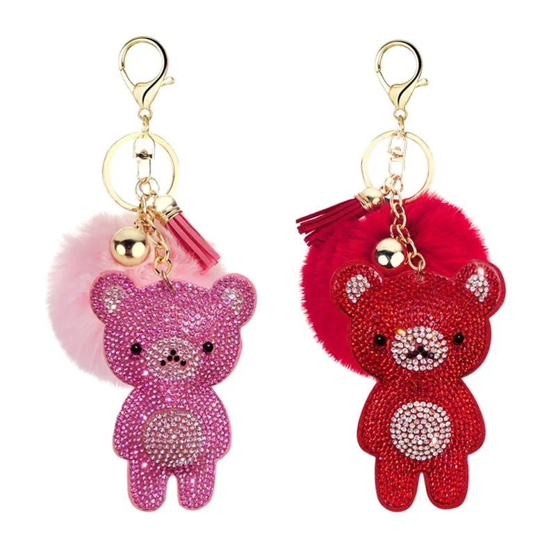 YiWu Wholesale Cute Gift for Children Rhinestone Bear Keychain Cheap Diamond Keychain