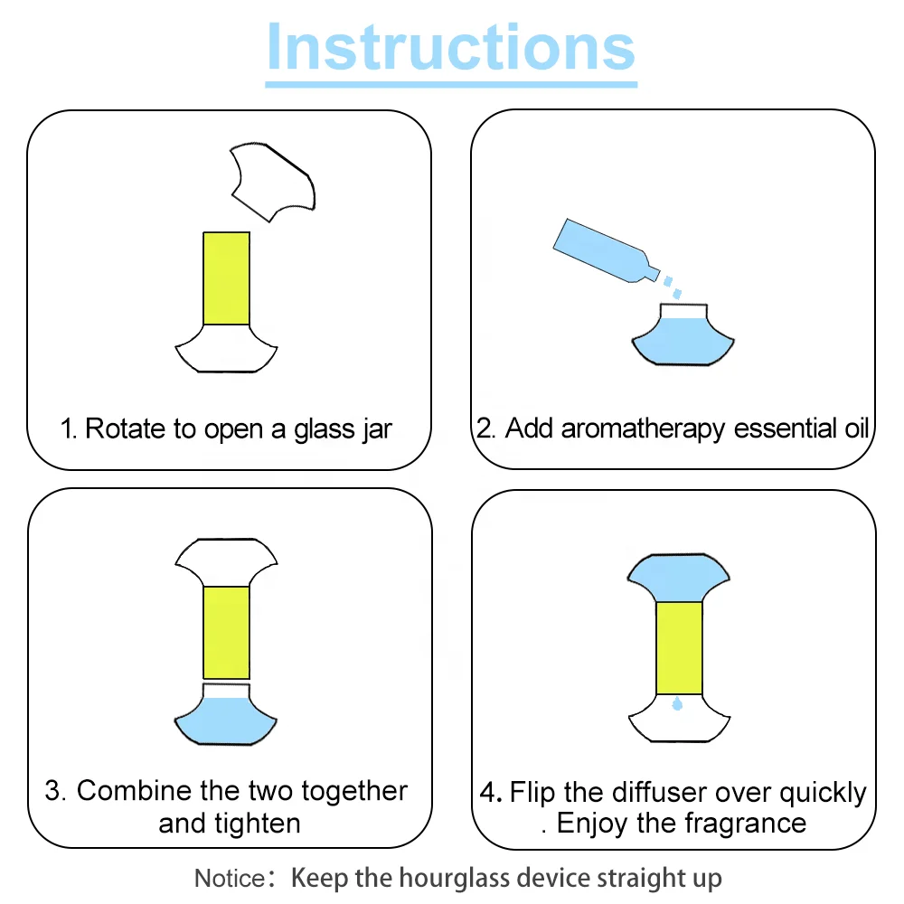 New Arrival Hourglass Diffuser Aromatherapy Essential Oil Diffuser Gift Set Home Air Freshener Aroma Diffuser Luxury Scenting