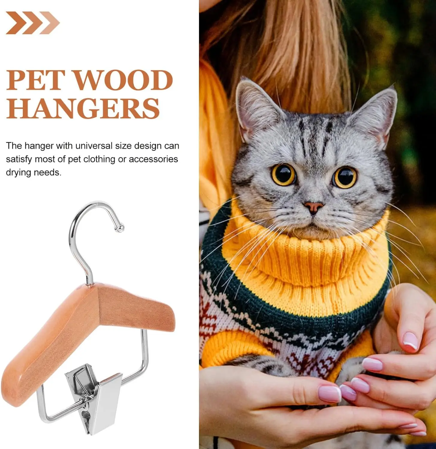 Wholesale Pet Clothing Racks Ideal Wardrobe Organizers for Dogs Teddy Bears Yorkies Cats Mini Pet Wood Hanger With Clip
