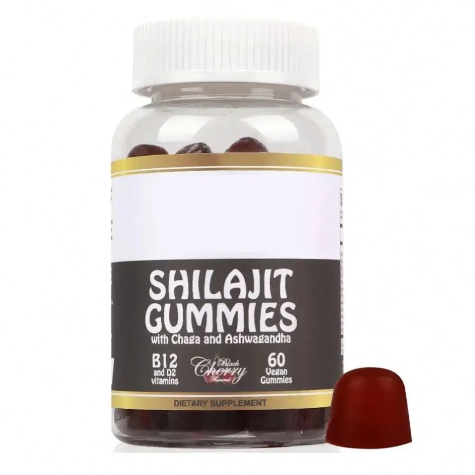 OEM с chaga ashwagandha витамины b12 d2 shilajit gummies 500 мг чистые хималаян шиладжит добавки завода