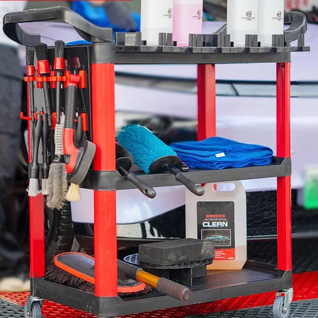 Portable Standard Detailing Cart Wholesale Car Detailing Trolley Universal Car Wash Tool Trolley