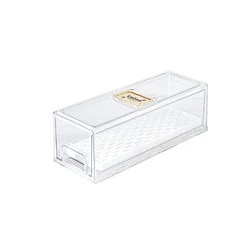 large Refrigerator Stackable Food Storage Box Drawer Type PET Transparent box With drain plate