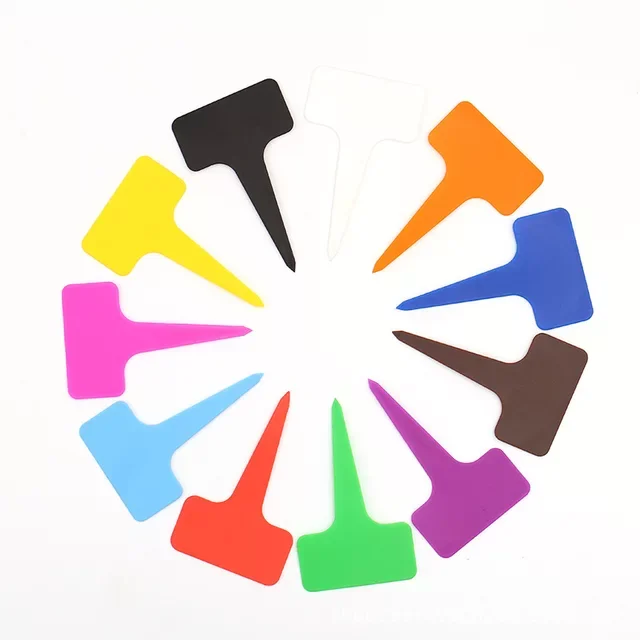 White, red, yellow, blue, green and pink Plant marking label Not supported T shape PP Thickened 10 cm color plastic label T type