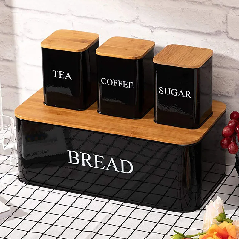 Classic design Bread Box & Kitchen Canister, Space-Saving Bread Box for Kitchen Counter top