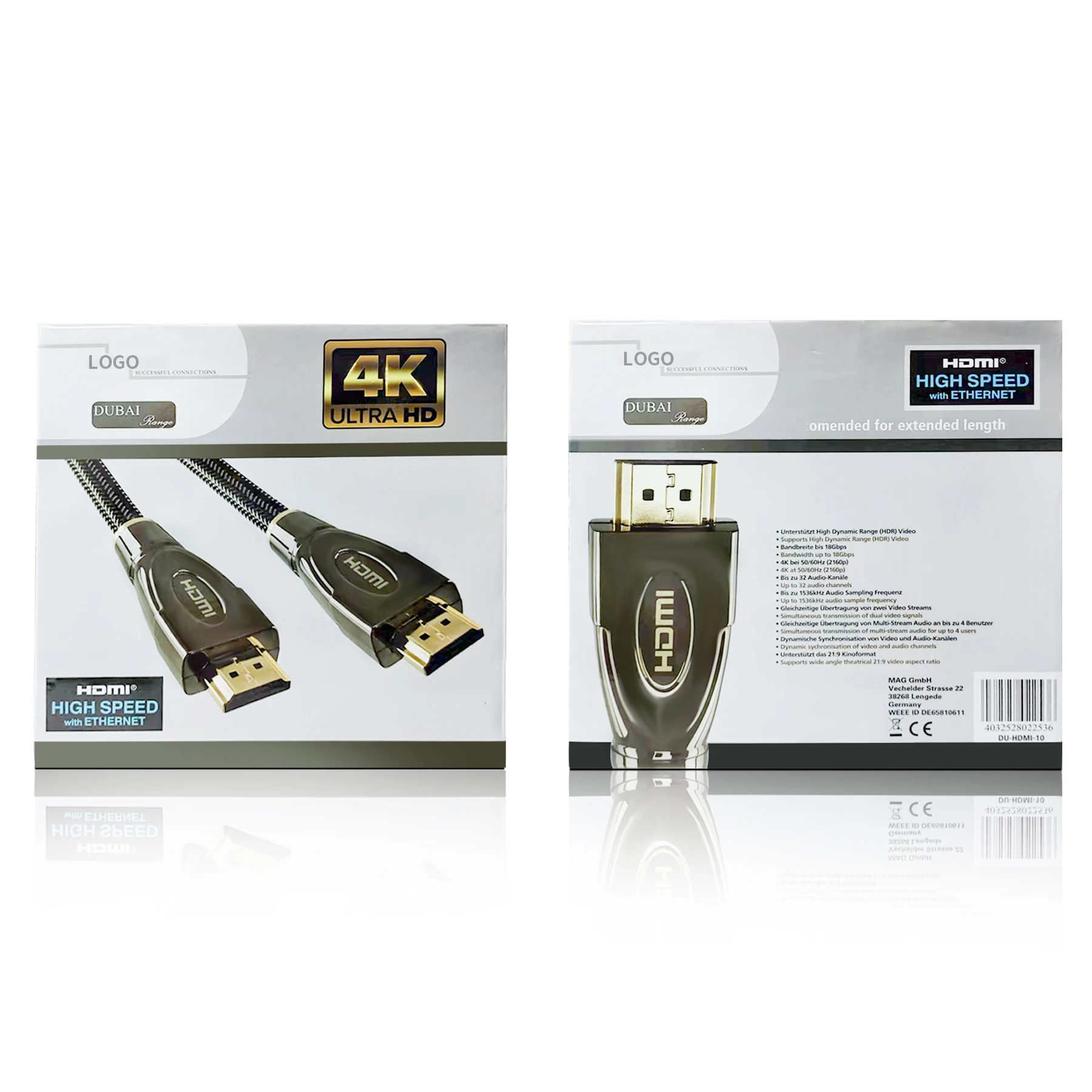 OEM Products Packaging Armored Metal HD Video 10K 48gbps 60hz Cord Cavo 10m 3m 25ft 15m 25m 5m 2m 1m 4K Cable A Hdmi 4 k