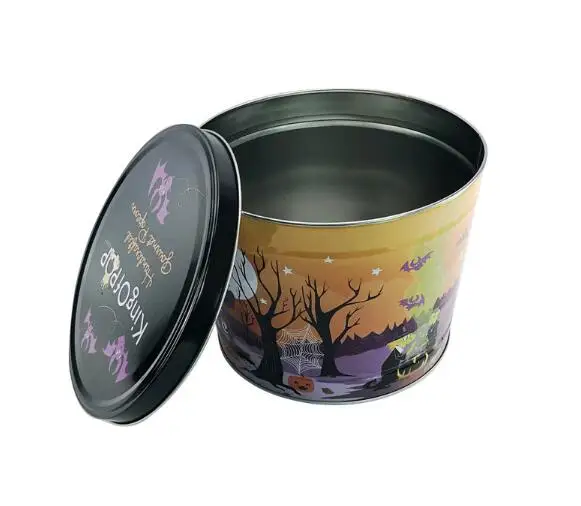 
Brilliant Quality Halloween 1Gallon 2 Gallon Tin Popcorn Bucket Popcorn Tin Container 
