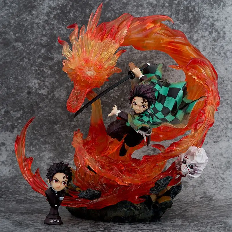Kamado Tanjirou 30cm Can shine Anime Figure collectibles Toys Demon Slayer Action Figures