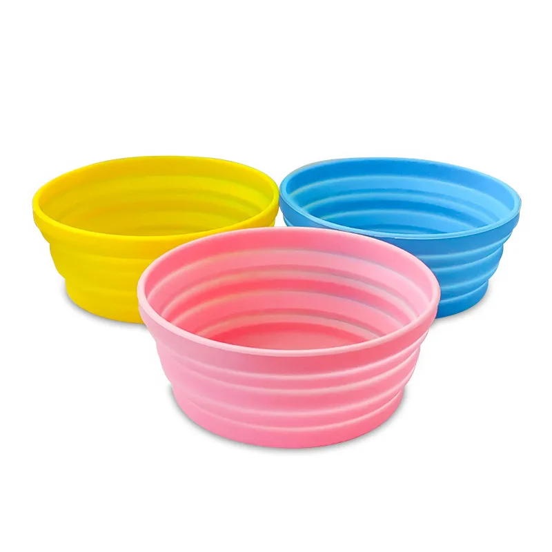 Wholesale Portable Travel Feeding Bowl Pet Water Feeding Bowl Foldable Collapsible Silicone Dog Bowl