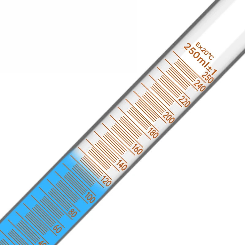 Custom laboratory heat-resistant graduated cylinder 250mL borosilicate glass measuring cylinder