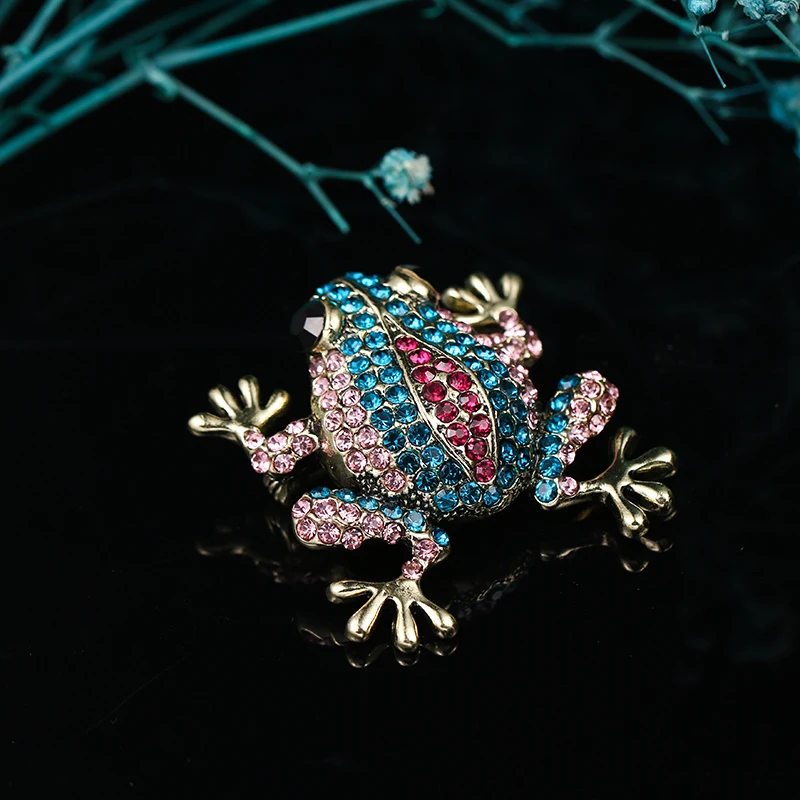 WEIMAN Jewelry Factory Brooch Wholesale Color Rhinestones Pave Fat Frog Brooch Pins Jewelry