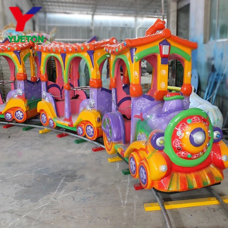 Cheap Price Amusement Park Rides Attraction Carnival Game Theme 14 Seats Manege Kids Ride Electric Fun Train With Track For Sale
