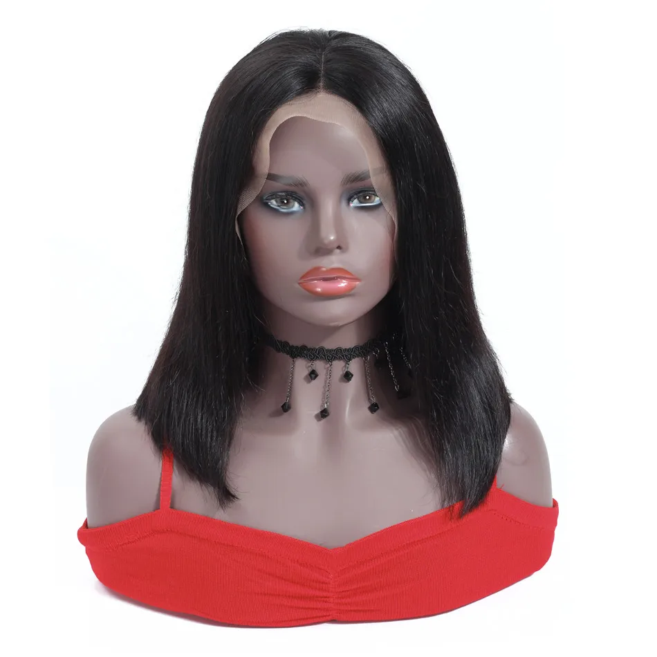 100% натуральные бразильские человеческие волосы, прямые, предварительно выщипанные парики, парики на сетке и на сетке, фронтальные женские парики на сетке