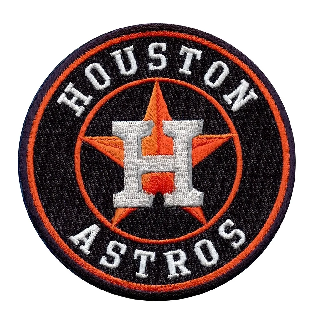 Heat Press Full Embroidery Astros Patches Bags Custom Houston Astros Iron On Patch Custom For Clothing
