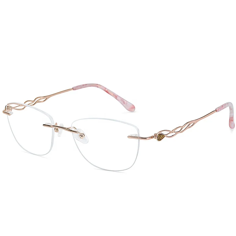 
AX1272 Woman optical eyeglasses titanium optical frame optical glasses female glasses rimless frames eyewear 