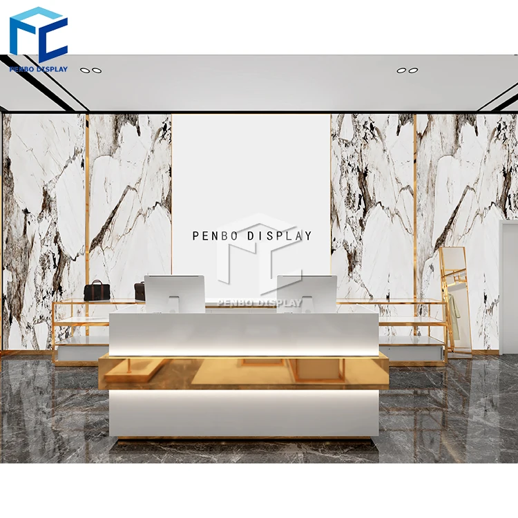 Gold clothing rack apparel retail nesting table clothes shelving garment display rack clothing store furniture