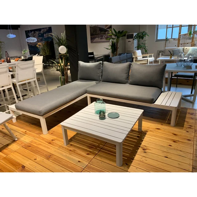 
Лидер продаж, Комплект алюминиевых диванов минималистского дизайна, уличные наборы садовой мебели 