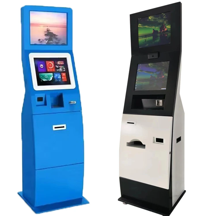 Dual screen touch screen parking Hospital Shop payment kiosk self service hotel check in kiosks with NFC A4 printer