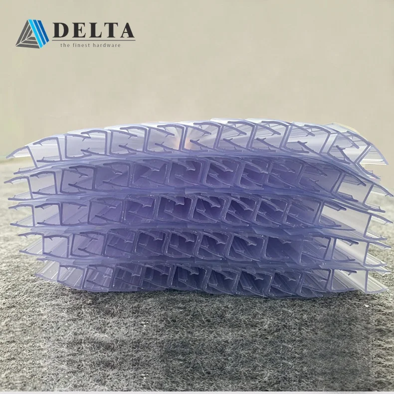 Golden plastic weather strip pvc shower seal strip Suitable for 8-12mm glass